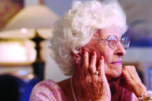 elderly woman - hearing care